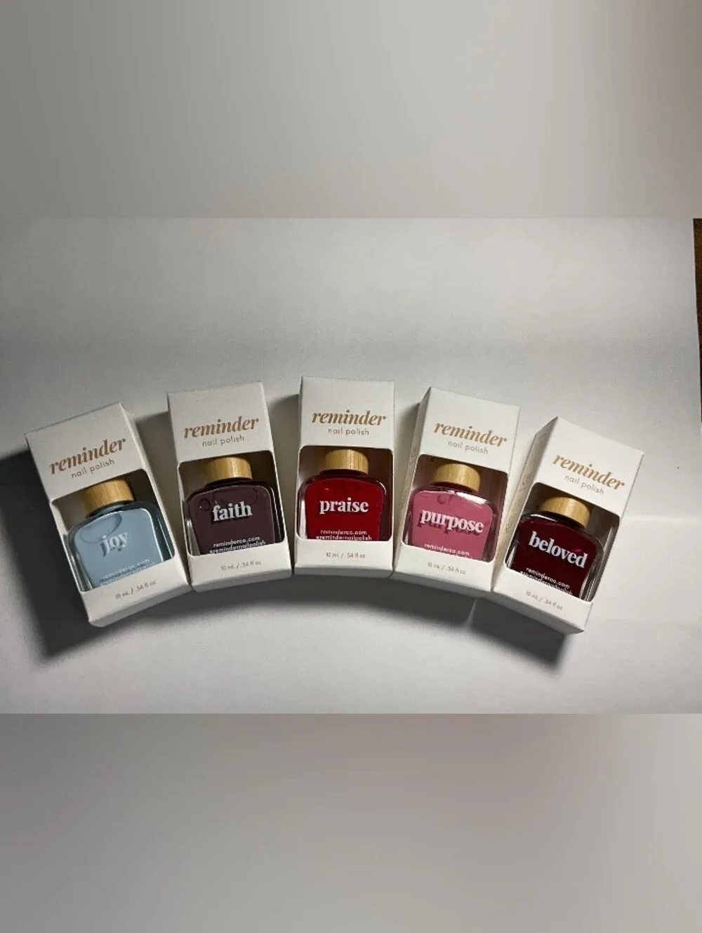 Reminder Nail Polish — Faith, Praise, Purpose (Brown, Red, Pink) NWT